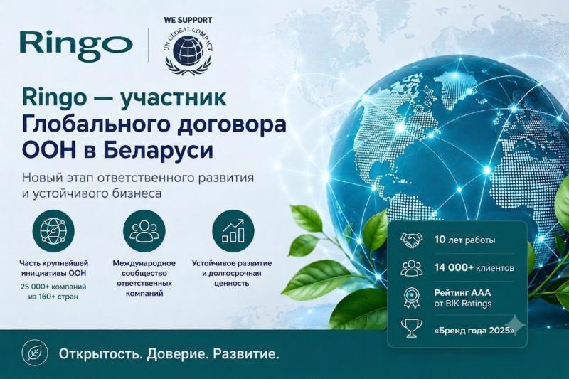 Компания Ringo (ООО «Дженерал Лизинг») официально включена в состав Сети Глобального Договора ООН в Беларуси.